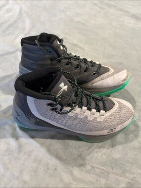 Under Armour Kids Gray and Green High-Top Athletic Sneakers